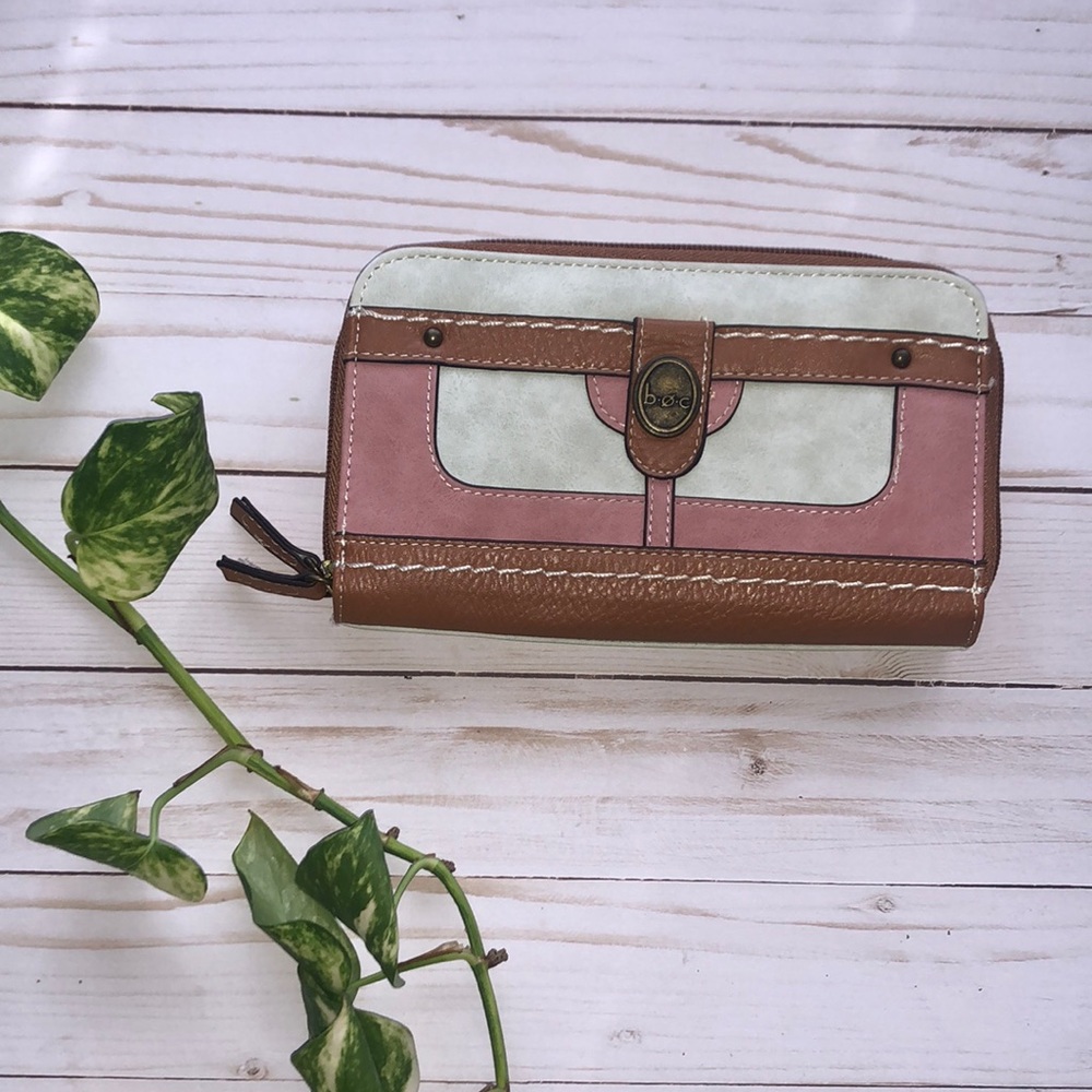 b.o.c wallet pink cognac